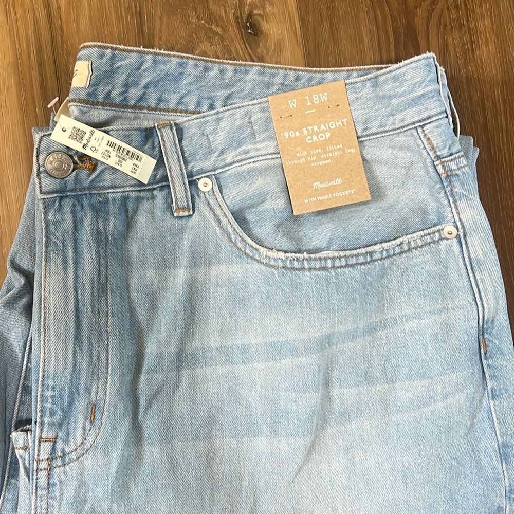 NWT Madewell 90s Straight Crop lightwash jeans 18W